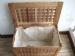 Solid Wood Bathroom Walnut Furniture , Gridding Large Laundry Box