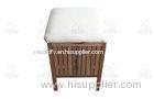 Custom Small Solid Wood Bathroom Furniture Walnut Storage Stool With Lid