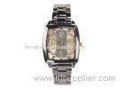 Luxurious Rectangular Water Resistance Metal Wrist Watch For Men / Women