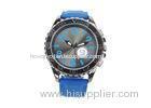 Fashion Blue Strap And Dial Big Face Wrist Watches With Japan Movement And Battery