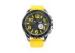 30 M Waterproof Yellow Strap Big Face Wrist Watches With Stainless Steel Case