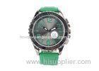 Smart Sport Mens Large Face Wrist Watches Japan Movt With Battery Green Color