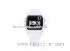 Rectangular White ABS Case Alarm LCD Digital Watches For Girls / Women