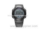 PU Case Anti - shock Black LCD Waterproof Sport Watch / Mens Wrist Watch