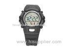 PU Plastic Band Male Multifunction LCD Digital Watches With 3 Atm Waterproof