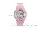 Personalized Pink Strap Four Leaf Clover LCD Digital Wrist Watch Ladies / Women