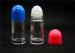 Solid cylinder glass roll on perfume bottles in Blue , Red , White