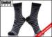 Breathable Zebra Cotton Crew Man Casual Socks with Black And Grey Stripe