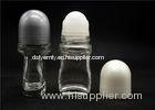 Clear Glass Roll On Bottles empty deodorant containers with PP Cap