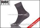 Dark Grey Stripe Men Dress Socks Quarter Mercerized Cotton Breathable Male Socks