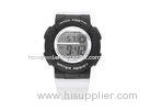Fashion 3 ATM Water Resistant Sport LCD Digital Watches , Black Face And White Strap