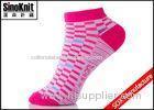 Peach Teen Girl Colored Ankle Socks Plaid Patterned Customized Women Socks