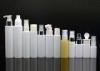 White cylindrical body lotion Plastic Cosmetic Bottles / Airless Cosmetic Packaging
