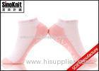 White And Pink Cute Women Cotton Ankle Socks With Custom Logo , Autumn Socks