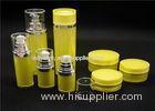 Yellow Lotion Acrylic Cosmetic Containers for Serum / Cream , Double Thick Wall