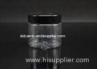 empty clear PET jars with black cap 70ml