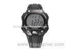 Black PU Waterproof Sport Watch For Man , Gents Chronograph Watch