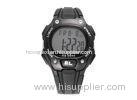 Black PU Waterproof Sport Watch For Man , Gents Chronograph Watch