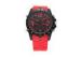 Red Dual Time Display Quartz Digital Wrist Watches For Men With Stainless Steel Case