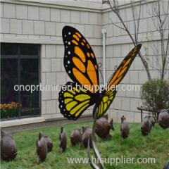 Customized Modern Best sold Simulation Stainless steel Animal Sculpture-butterfly