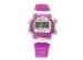 Pink Plastic Alarm Multifunction Ladies Wrist Watch With Stainless Steel Back