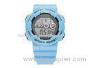 12 / 24 hr Sport Unisex Wrist Watches Blue , LCD Chronograph Alarm Watch