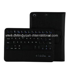 Ipad mini 3 bluetooth keyboard leather case with stand