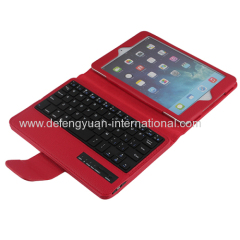 Ipad mini 3 bluetooth keyboard leather case with stand