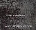 Eco - friendly PVC Black faux crocodile / Alligator fabricc For Handbags