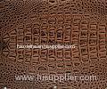 Custom Wear Resistance Coffee Faux Alligator Fabric For Hanbags