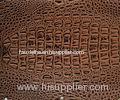 Custom Wear Resistance Coffee Faux Alligator Fabric For Hanbags