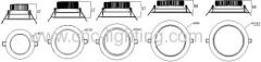 0-100% dimmable recessed led downlight (6-31W)