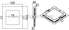 6-16W Dimmable Square Recessed LED Downlight