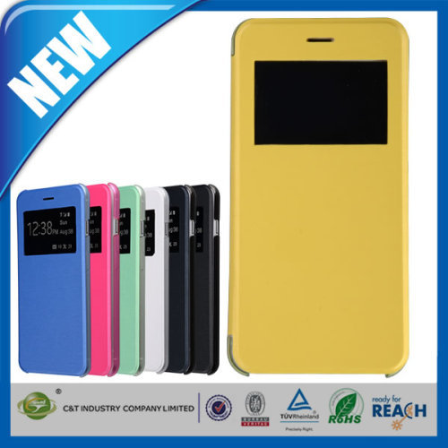 colorful open cover leather flip case for iphone 6