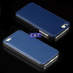 removable pure color leather cover for iphone 5