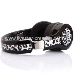 Limited Edition SMS Audio DJ Pro Street by 50 Cent White Leopard Over-Ear Wired Headphones