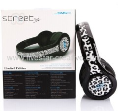 Limited Edition SMS Audio DJ Pro Street by 50 Cent White Leopard Over-Ear Wired Headphones