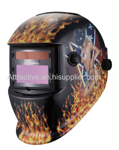 Auto-darkening welding helmets American Flame design with LCD and digital display filters