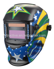 Auto-darkening welding helmets Brazil Flag design with Different function filters can chose