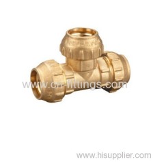 brass equal tee compression fittings