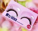 Blue Handmade Colored Fake Strip Eyelashes For Party Wedding , Synthetic Hair