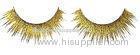 Synthetic Hair Glitter Yellow False Eyelashes Dramatic , Twinkle Eyelashes