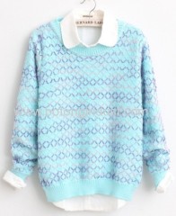 Candy colored diamond shaped hollow Pullover