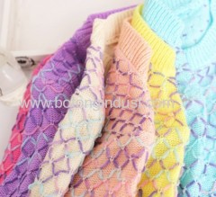 Candy colored diamond shaped hollow Pullover