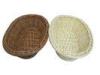 Dark Brown Smellless Oval Rattan Bread Basket For Supermarket