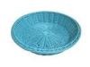 Oval Blue Poly Rattan Bread Basket Handmade Display For Restaurant