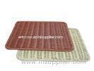 Waterproof Square Rectangular Plastic Rattan Table Mat Hand Woven