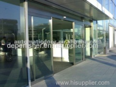 Glass sliding door with sensor