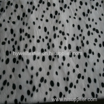 100% Poly printed micro Velboa fabric