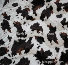 100% Poly printed micro Velboa fabric